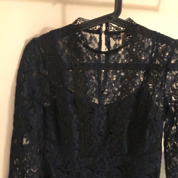 Zara Blue and black lace mini dress - Picture 2 of 3